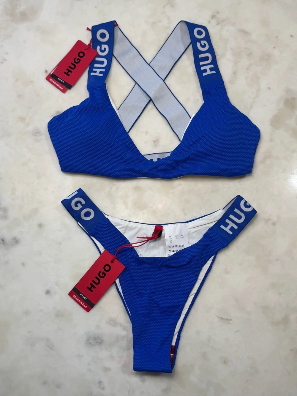 🫐🔹HUGO‎ Electric Blue Scoop Bikini Set Sporty🔹🫐